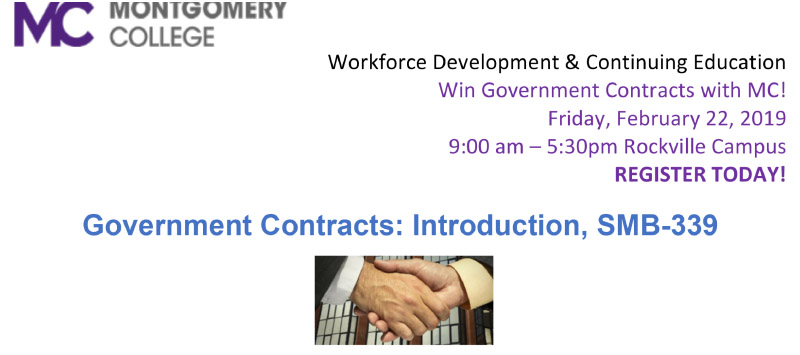 Upcoming Events: Feb 22, 2019 – Government Contracts – Introduction, SMB-339